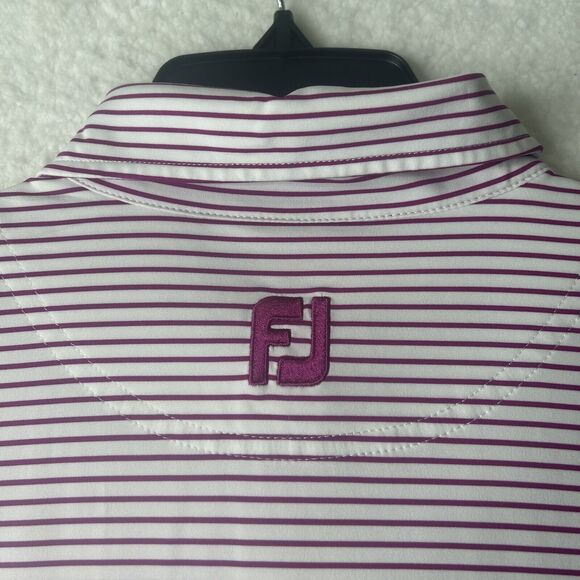 Foot Joy Men’s L Polo Golf Performance Pink Striped Logo Country Club - Picture 9 of 9